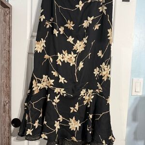 Floral Black and Cream Women's Skirt